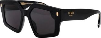 Fendi Accessoires, Dames, Zwart, ONE Size, Geometric Zonnebrillen