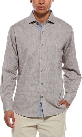Tailorbyrd Tailorbyrd Yarn Dyed Melange Linen-Blend Shirt