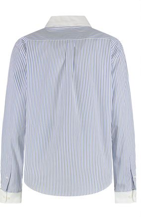 Miu Miu Womens Light Blue Striped Cotton Shirt