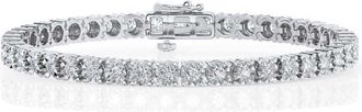 Grown Brilliance 3 Cttw Round Lab Grown Diamond Tennis Bracelet in Sterling Silver, G Color SI Clarity