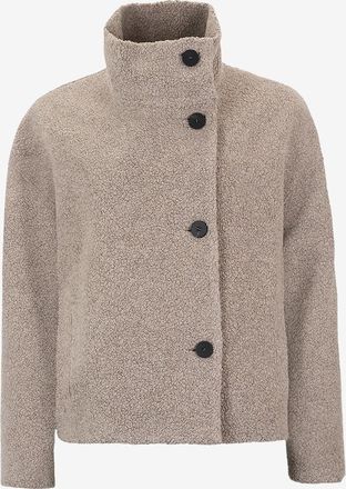 Harris Wharf London Verkürzte Jacke mit Trichterkragen aus Bouclé-Wolle