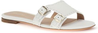 Santoni Womens Low Leather Sandals White Calf Bos Taurus