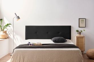 Moonia Cabecero Tapizado Napoli Polipiel 115x50x5 Cm - Negro - Moonia