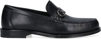 Ferragamo Smooth Leather Moccasin Toe Shoes with Polished Finish