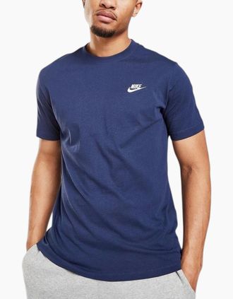 Nike Mens Nike AR4997 Mens Club T Shirts Cotton - Navy - Size: 40
