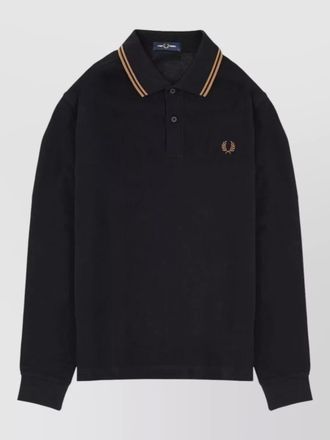 Fred Perry logo shirt polo collar ribbed cuffs