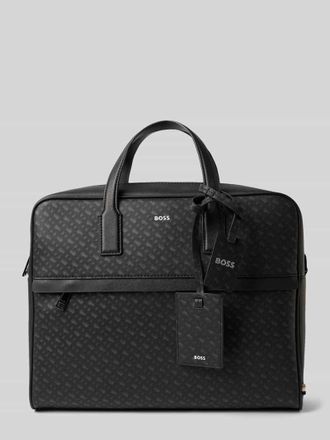 HUGO BOSS Laptoptasche aus regeneriertem Leder Modell ZAIR in BLACK, Größe 1