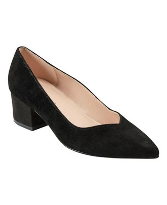 Marc Fisher Labore Dress Pumps Black Slip-On Block Heel HAWK703
