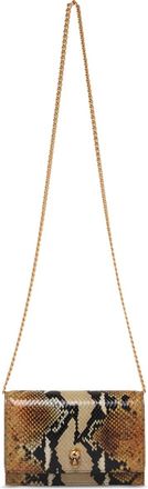 Alexander McQueen Borsa a spalla con effetto serpente - Marrone
