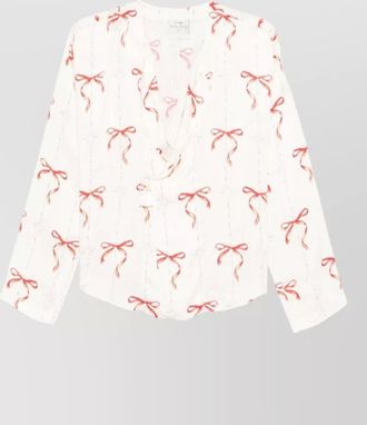 Forte_Forte v neck crossover shirt bow tassels