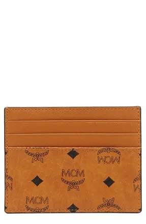 MCM Money Clip Card Case in Visetos Original in Cognac at Nordstrom