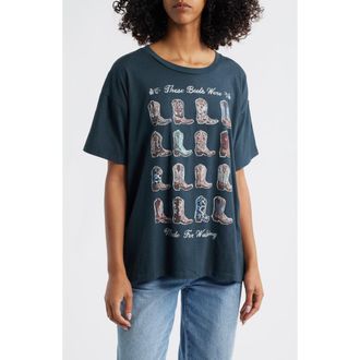 Daydreamer Boots for Walking Merch Cotton Graphic T-Shirt in Vintage Black at Nordstrom Rack, Size Large