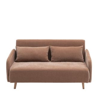 DRAWER Sof&aacute; cama de 2 plazas en tejido de chenilla L140cm - rubor rosa