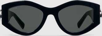 Gucci Oval Frame Sunglasses, Black
