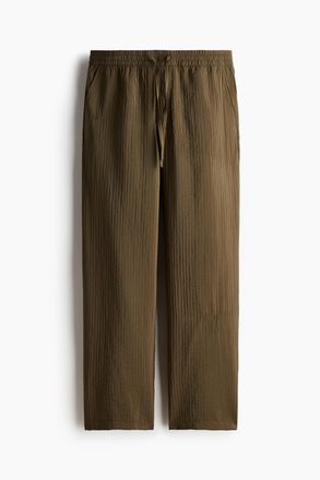 H&M Hose aus Strukturstoff in Relaxed Fit - Khakigr&uuml;n