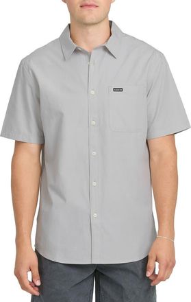 Quiksilver Shore Break Classic Short Sleeve Cotton Button-Up Shirt in Micro Chip at Nordstrom, Size X-Large