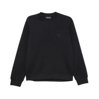 Emporio Armani Sweatshirt met ronde hals - Heren - Sweatshirts & Hoodies - Blauw - Maat: S Katoen