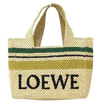 Loewe Pre-owned Tote Bags, female, Beige, Size: ONE SIZE Pre-owned Raffia Shoulder Bag