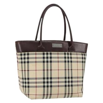 Burberry Pre-owned Tote Bags, female, Beige, Size: ONE SIZE Pre-owned Canvas Tote Bag