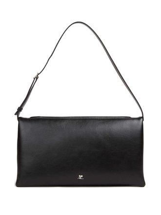 Courr&egrave;ges Rectangular Black Handbag with Adjustable Shoulder Strap