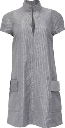 Tom Ford Metallic Silk-Blend Boucle Mini Dress In Silver Viscose