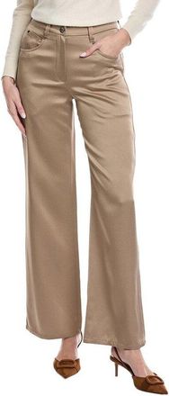 Brunello Cucinelli Womens Dove Wide Leg Trousers, Size 44