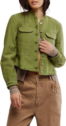 Free People Jocelyn Utility Cotton Jacket in Callista Green at Nordstrom, Size Medium