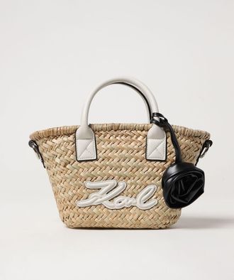 Karl Lagerfeld Borsa K-Signature Karl Lagerfeld in rafia intrecciata e pelle sintetica