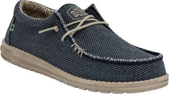 HeyDude Wally Gevlochten Polyester Heren Blauwe Nacht Instappers