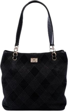 Chanel Pre-owned Wild Stitch Quilted Suede Tote - Dames - Vintage Schoudertas - Zwart - ONE Size - Leer - Vintage