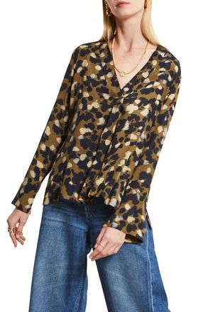 ottod'Ame Patterned Satin Shirt in Brown at Nordstrom, Size 40 It