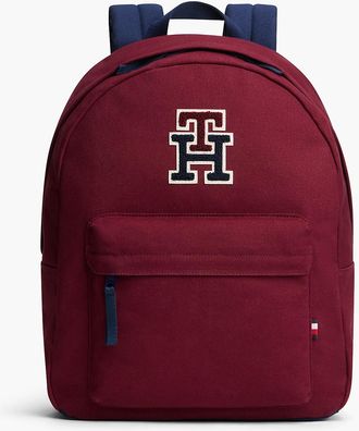 Tommy Hilfiger Varsity Monogram Canvas Backpack - Burgundy