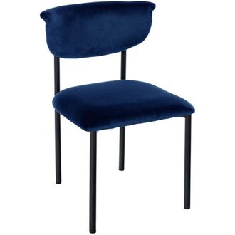 Clp Silla De Comedor De Terciopelo Gambell Azul Oscuro