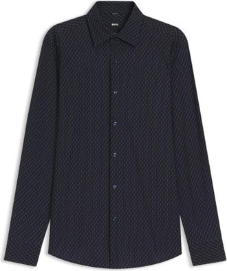 BOSS Printed slim-fit shirt in performance-stretch jersey