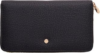 Borbonese Stijlvolle Compacte Portemonnee met Ritssluiting - Dames - Portefeuilles - Zwart - ONE Size - Leer - Accessoires