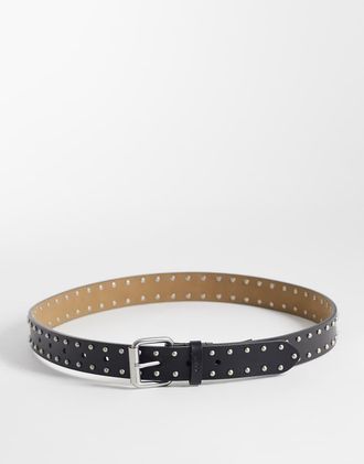 Obey Cintura nera con mini borchie a cupola-Nero