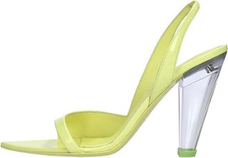 3Juin Bridget Sandalen - Dames - Sandalen met hakken - Geel - 38 1/2 EU - Leer - Schoenen