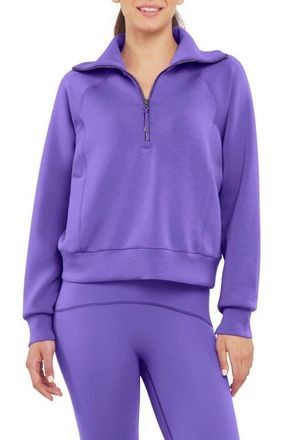 Spanx AirEssentials Half Zip Sweatshirt in Vibrant Lilac at Nordstrom, Size X-Small