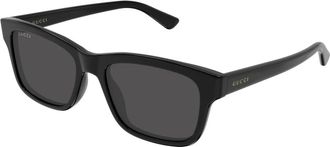 Gucci Rechthoekige Zonnebril - Heren - Zonnebrillen - Zwart - 54 MM - Accessoires