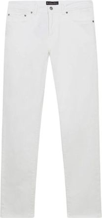 Brooks Brothers Cotton Twill 5-Pocket Broek - Heren - Slim Fit Jeans - Wit - W31 - Katoen - Jeans