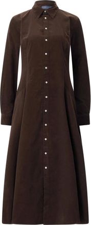 Polo Ralph Lauren Kleedjes, Dames, Bruin, S, Katoen, Lange overhemdjurk