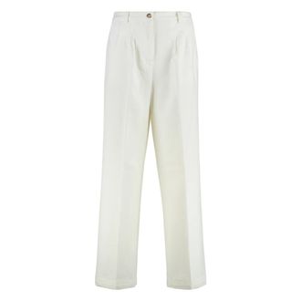 A.P.C. A.p.c., Broeken, Dames, Wit, M, Katoen, Tressie Wide Leg Broeken
