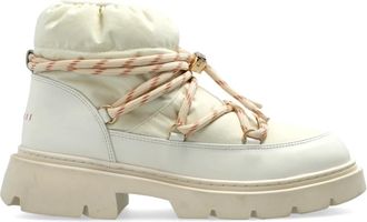 INUIKII Biker Puffer sneeuwlaarzen - Dames - Winterlaarzen - Beige - 38 EU - Leer - Schoenen