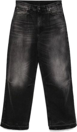 R13 Zwarte Katoenen Denim Wide Leg Jeans - Dames - Regular Fit Jeans - Zwart - W29 - Katoen - Jeans