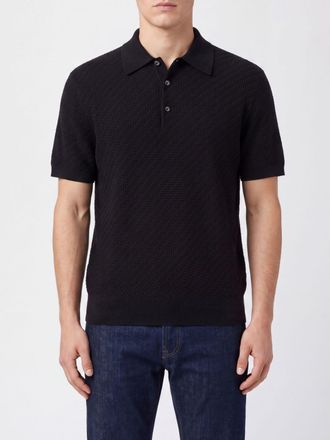Brioni Polo slim fit in maglia di cotone con colletto e polsini a costine