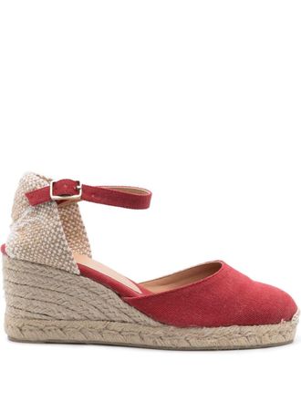 Castaner Carol espadrilles met sleehak - Rood