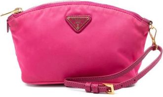 Prada Pre-owned Vintage Nylon Pouch - Dames - Vintage Clutch - Roze - ONE Size - Nylon - Vintage