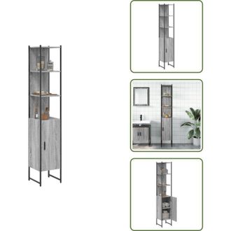 vidaXL Mobile da bagno salvaspazio - vidaXL Mobile da Bagno Grigio Sonoma 33x33x185,5 cm Legno Multistrato - Mobile da bagno in acciaio