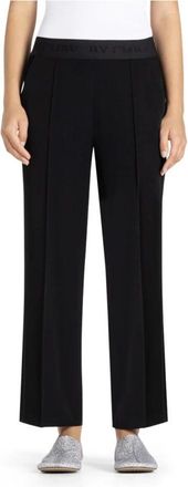 Cambio Wijde pasvorm Culotte broek met elastische taille - Dames - Straight fit broeken - Zwart - 2XL - Polyester - Broeken