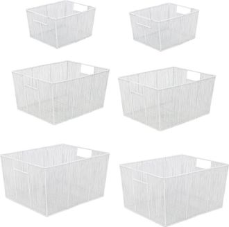 Happimess Sutton Modern Glam Handmade Wire Metal Nesting Storage Baskets in White at Nordstrom